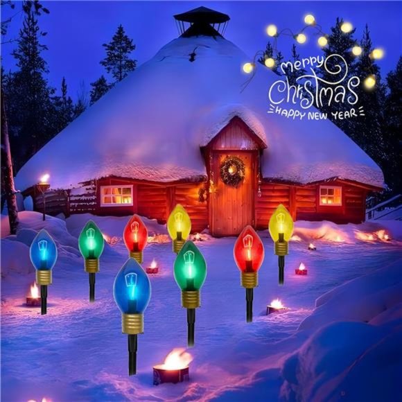 Holiday Jumbo Pathway Christmas Lights 7ft Christmas Walkway Lights4